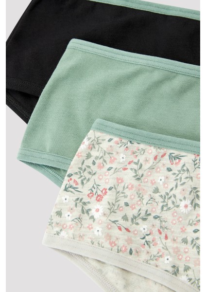 Floral Çiçek Desenli 3lü Cover Çok Renkli Slip Külot