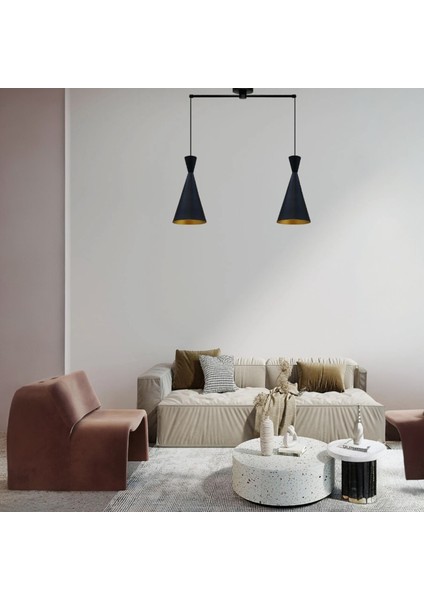 Ikili Ince Siyah Metal Avize Mutfak Salon Cafe Ofis Masaüstü Hediye Tekli Sarkıt Lamba Aydınlatma fırsatları