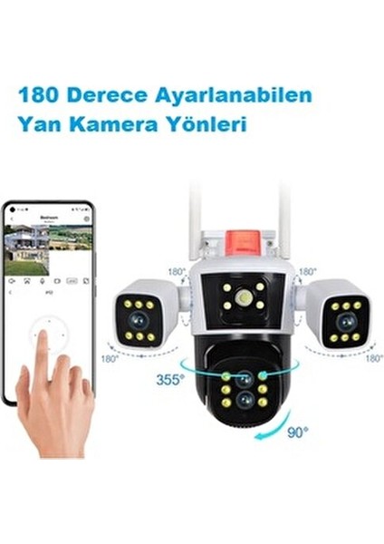 4 Kameralı PTZ Güvenlik Kamerası 3MP Çözünürlük Akıllı Takip Özelliği ile
