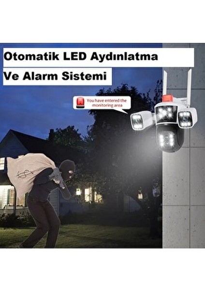 4 Kameralı PTZ Güvenlik Kamerası 3MP Çözünürlük Akıllı Takip Özelliği ile