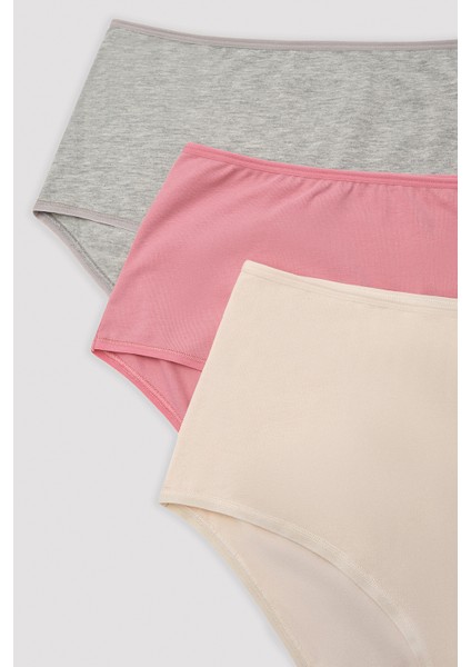 Soft Color 3lü Yüksek Bel Çok Renkli Slip Külot