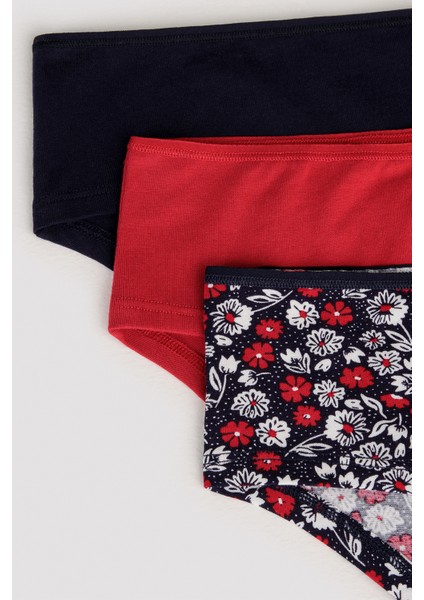 Poppy Flower 3lü Hipster Çok Renkli Külot