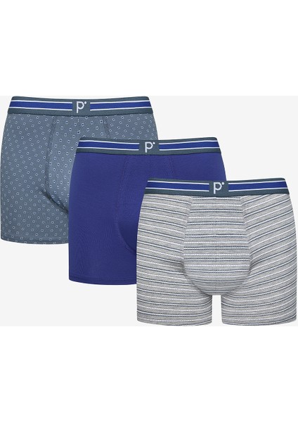 Erkek Pamuklu Dotted 3lü Çok Renkli Boxer
