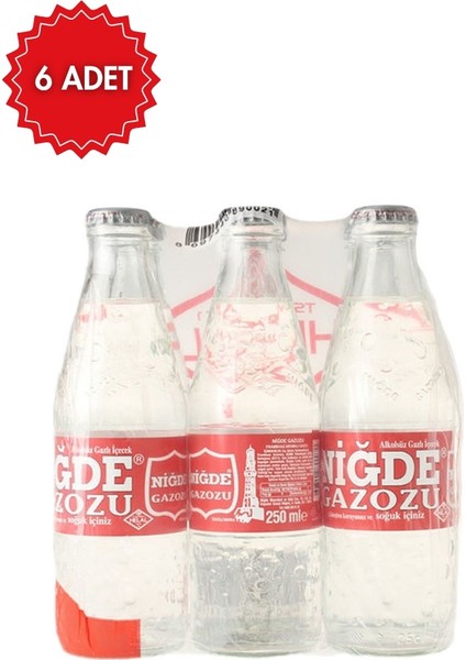 Gazoz 250 ml x 6 Adet | Serinletici Gazlı İçecek | Ferahlatıcı Lezzet