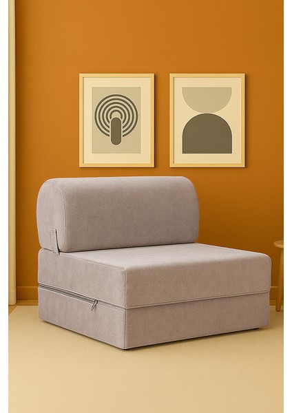 Magic Katlanır Yataklı Koltuk Açık Gri-Tek