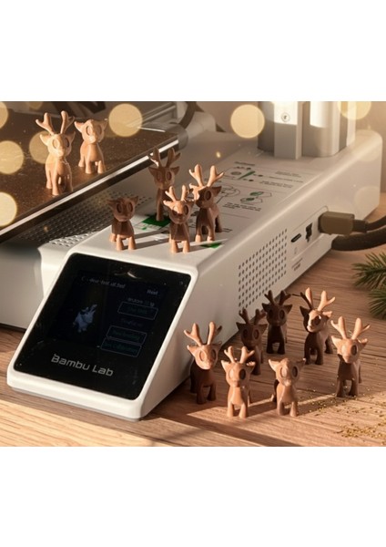 14 Adet Minik Geyik Sürüsü - 3D Baskı Pla Dekoratif Figürler fiyatları