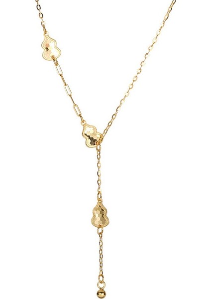 Kadınlar Için Retro Kabak Kolye, S925 Ayar Gümüş Püsküllü Köprücük Zinciri (Yurt Dışından)