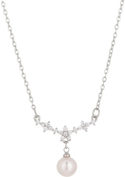 Kadınlar Için Yumuşak Inci Kolye, Sonbahar/kış Kazak Zinciri, Gümüş Kolye (Yurt Dışından)