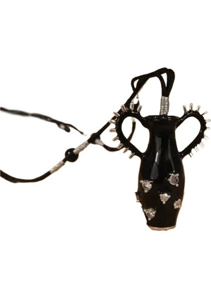 Emaye 3D Kolye Vintage Kolye Kadın Kazak Zinciri (Yurt Dışından)