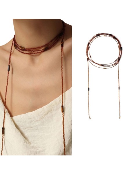 Çok Katmanlı Askılı Kolye, Vintage Uzun Kazak Zinciri (Yurt Dışından)