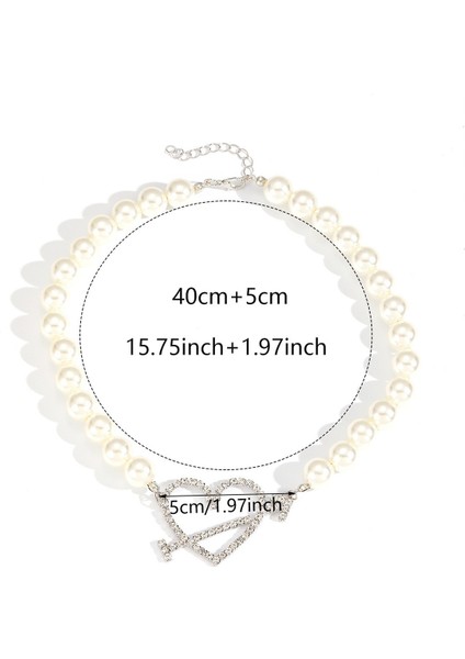 Kadınlar Için Kalpli Gerdanlık Inci Kazak Zinciri (Yurt Dışından) fiyatları