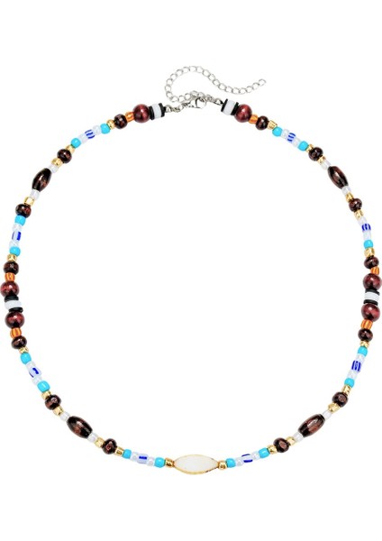 Kadınlar Için Sonbahar/kış Retro Boncuklu Kazak Zinciri ve Kabuklu Kolye (Yurt Dışından)