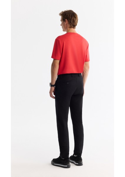 Erkek Siyah Klasik Bel Elastan Chino Slim Fit Pantolon A42Y3021