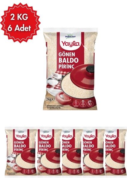 Gönen Baldo Pirinç 2 kg x 6 Adet | Tane Tane Pilavlık Pirinç | Yüksek Kaliteli Yerli Üretim