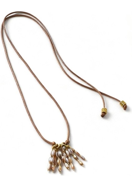 Kadınlar Için Dokuma Inci Buğday Kulak Kolyesi (Yurt Dışından)