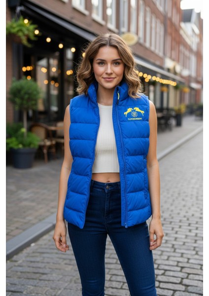 Rüzgar Geçirmez Dik Yaka Fermuar Kapamalı Kadın Yelek