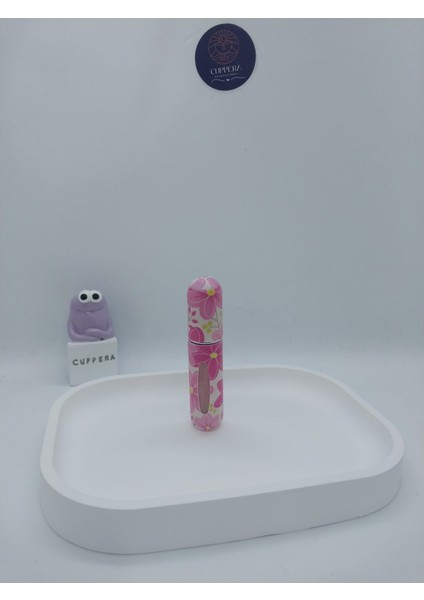 Mini Seyahat Parfüm Dolumlu Atomizer, Taşınabilir Parfüm Sprey Şişesi 5 ml (Pembe Çiçekli)