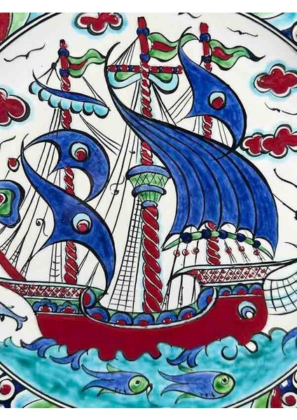 Kalyon Desenli Iznik Çini Tabak – Yeni Başlangıç ve Kariyer Hediyesi fiyatları