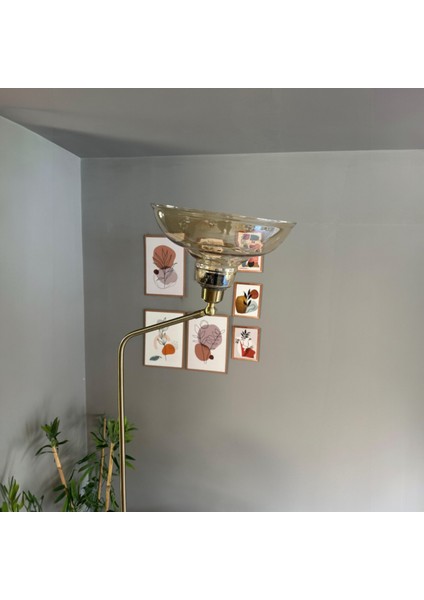 Cam Bal Rengi Düz Gövde U Tepsi Hareketli Başlık Lambader Modern Metal Oturma Odası fiyatları