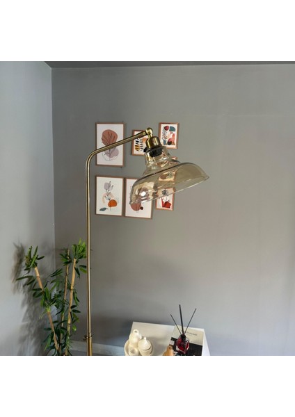 Cam Bal Rengi Düz Gövde U Tepsi Hareketli Başlık Lambader Modern Metal Oturma Odası modelleri