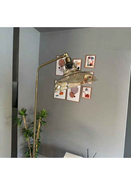 Cam Bal Rengi Düz Gövde U Tepsi Hareketli Başlık Lambader Modern Metal Oturma Odası fırsatları