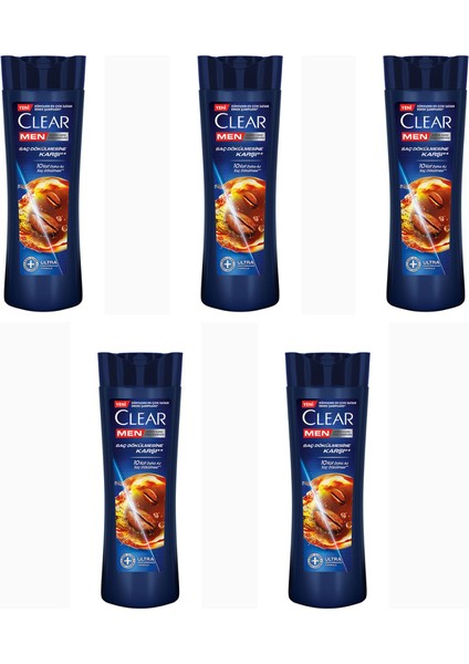 Men Kepeğe Karşı Etkili Şampuan Saç Dökülmesine Karşı Kahve Çekirdeği Özü 350 ml x 5 Adet