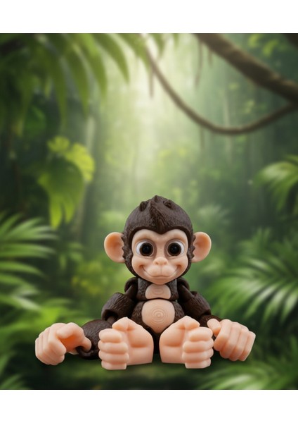 Flexi Yavru Maymun Maceracı - Oynar Eklemli 3D Baskı Figür