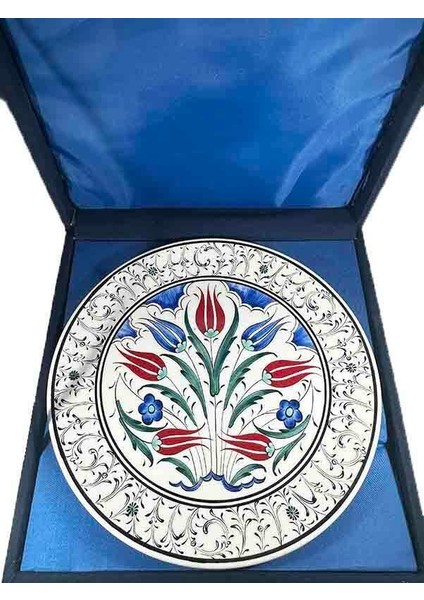 Osmanlı Lale Baharı Desenli Iznik Tabak – Vıp Kutulu Hediyelik 25 cm modelleri