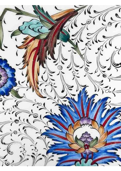 Hatayi Motifli Iznik Tabak – Ev ve Ofis Dekoru (25 cm 9.84 Inch) fiyatları