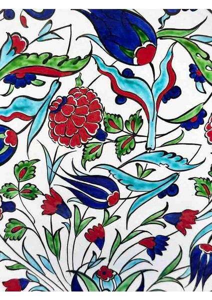Çiçek Bahçesi Desenli Iznik Çini Tabak – Yeni Ev ve Ofis Hediyesi fiyatları