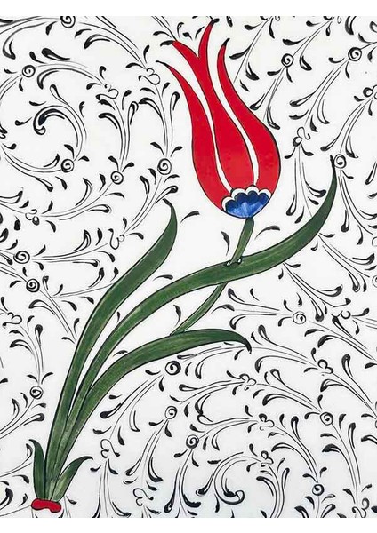 Klasik Lale Desenli Iznik Çini Tabak – Söz, Nişan ve Düğün Hediyesi (25 cm 9.84 Inch) fiyatları