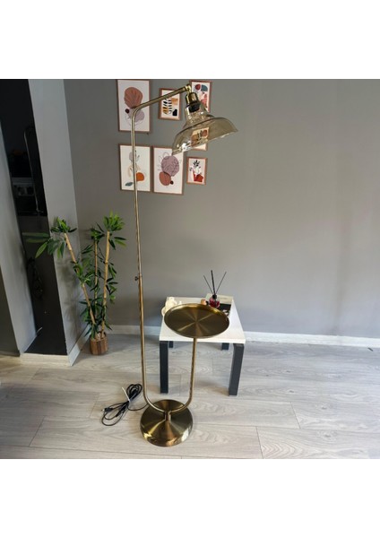 Cam Bal Rengi Düz Gövde U Tepsi Hareketli Başlık Lambader Modern Metal Oturma Odası indirimleri