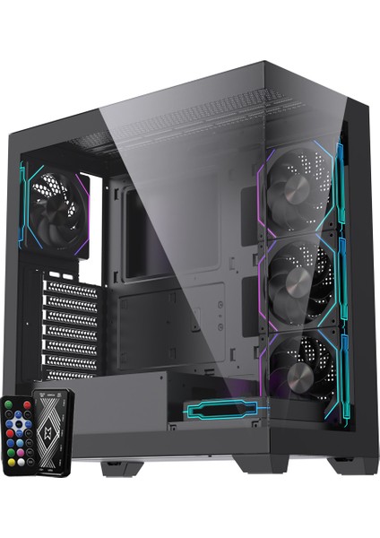 Elıte 5x Rgb Fan Kumandalı USB 3.0 Atx Gaming Bilgisayar Kasası Siyah