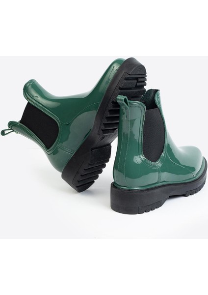 Kadın Parlak Chelsea Yağmur Botu –kalın Taban Bot fırsatları