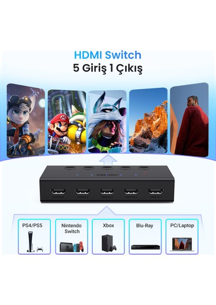 5-In-1 4K@60Hz HDMI Switch, 90512 modelleri