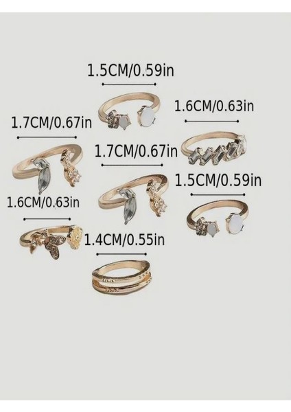 6'lı Kombin Taşlı Yüzük Seti fırsatları