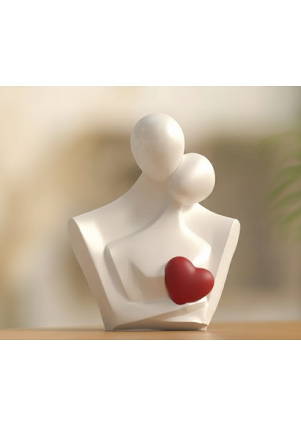 Sonsuz Kucaklaşma - Modern Tasarım 3D Baskı Sevgi Heykeli (20 Cm)