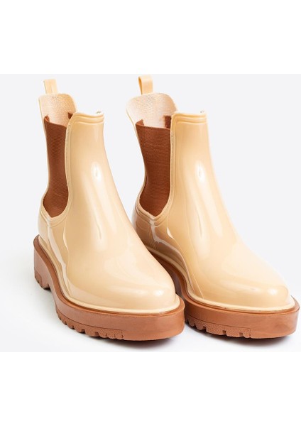 Kadın Parlak Chelsea Yağmur Botu –kalın Taban Bot fiyatları