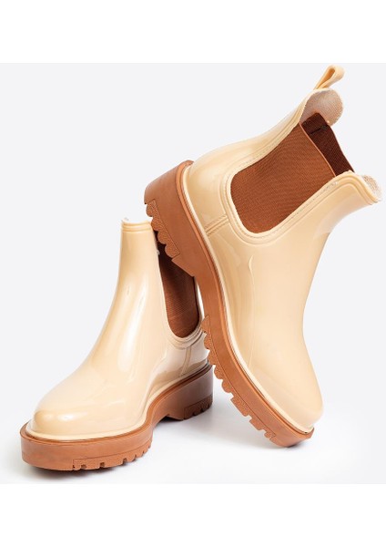 Kadın Parlak Chelsea Yağmur Botu –kalın Taban Bot indirimleri