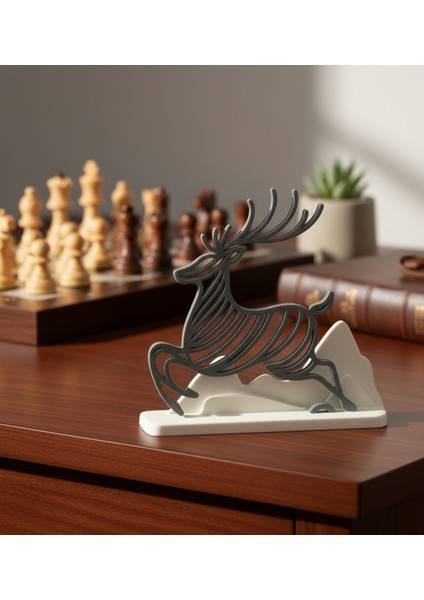 Zarif Geyik Dağ Formunda 3D Baskı Dekoratif Heykel - 16 cm fiyatları