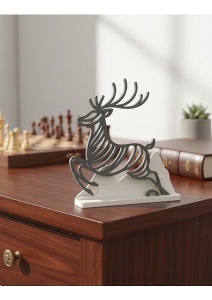 Zarif Geyik Dağ Formunda 3D Baskı Dekoratif Heykel - 16 cm modelleri
