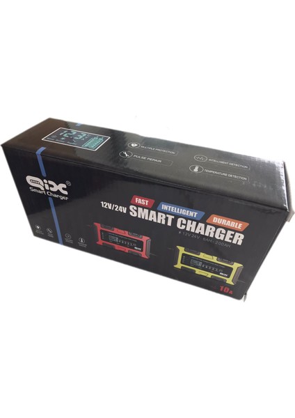 Smart Charger 12/24 Volt 10 Amper LED Göstergeli Akü Şarj Cihazı
