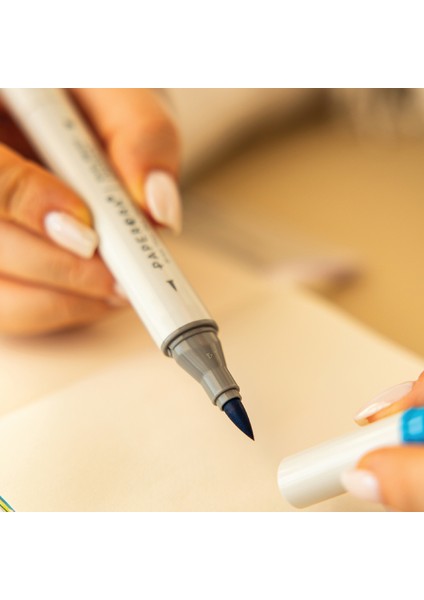 12’li Çift Uçlu Alkol Bazlı Marker Kalem Seti – Brush + Chisel modelleri