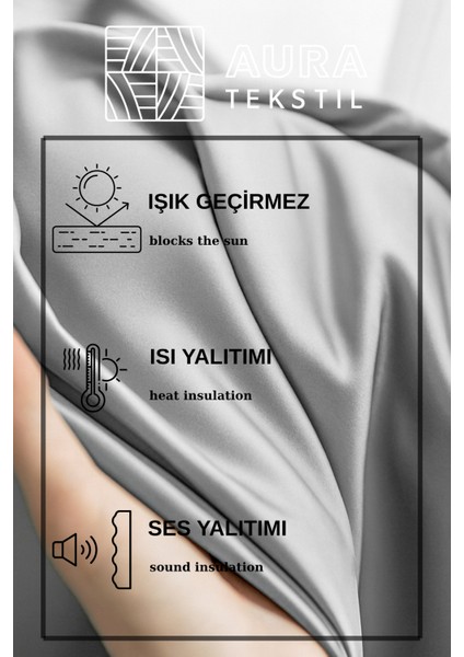 Açık Gri %100 Güneş Geçirmez Blackout, Karartma Güneşlik, Perde | Pilesiz Dikim, Tek Kanat fiyatları
