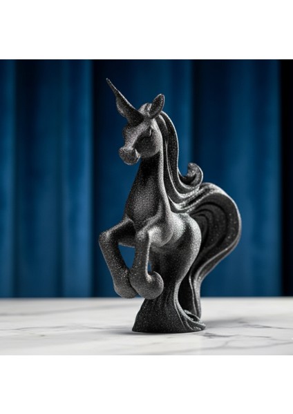 Göz Alıcı Büyü: Siyah Unicorn Heykeli (13CM) - 3D Baskı Sanatı