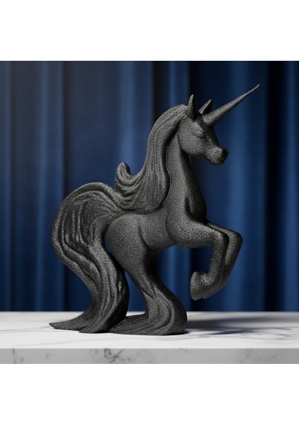 Göz Alıcı Büyü: Siyah Unicorn Heykeli (13CM) - 3D Baskı Sanatı modelleri