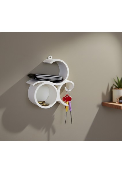 Key-Hub 3D Duvar Organizer : Anahtarlık, Cüzdan ve Bozuk Para Standı (Pla Malzeme)