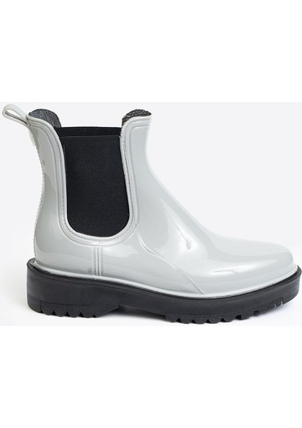 Kadın Parlak Chelsea Yağmur Botu –kalın Taban Bot