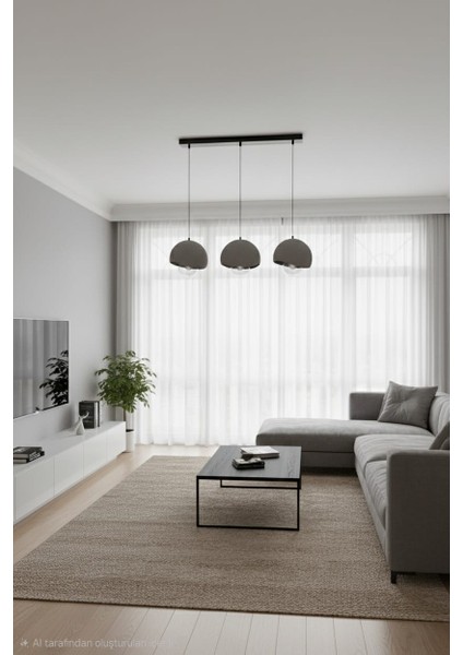 Beton Görünümlü Iskandinaw & Bohem Tarzı Uzun 3 Lü Şık Tasarı Sarkıt Avize (Ampul Hediyeli) fiyatları