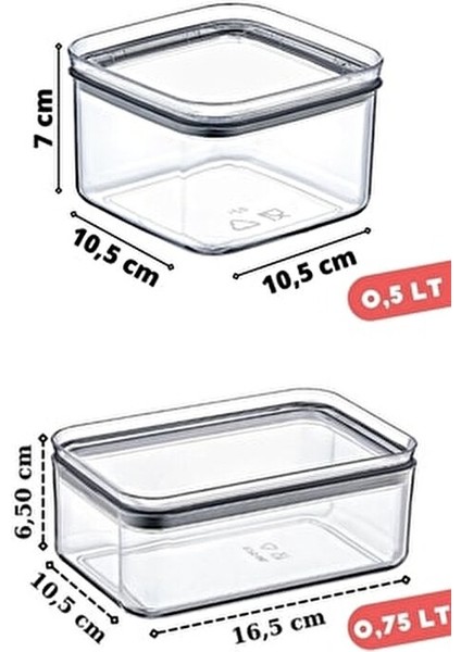 6'lı Silikon Conta Kapaklı Kahvaltı ve Çerezlik Takımı 0,75 lt ve 0,5 lt Plastik fırsatları